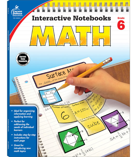 Carson Dellosa Math Interactive Notebook, Grade 6 (Interactive Notebooks) - 4829