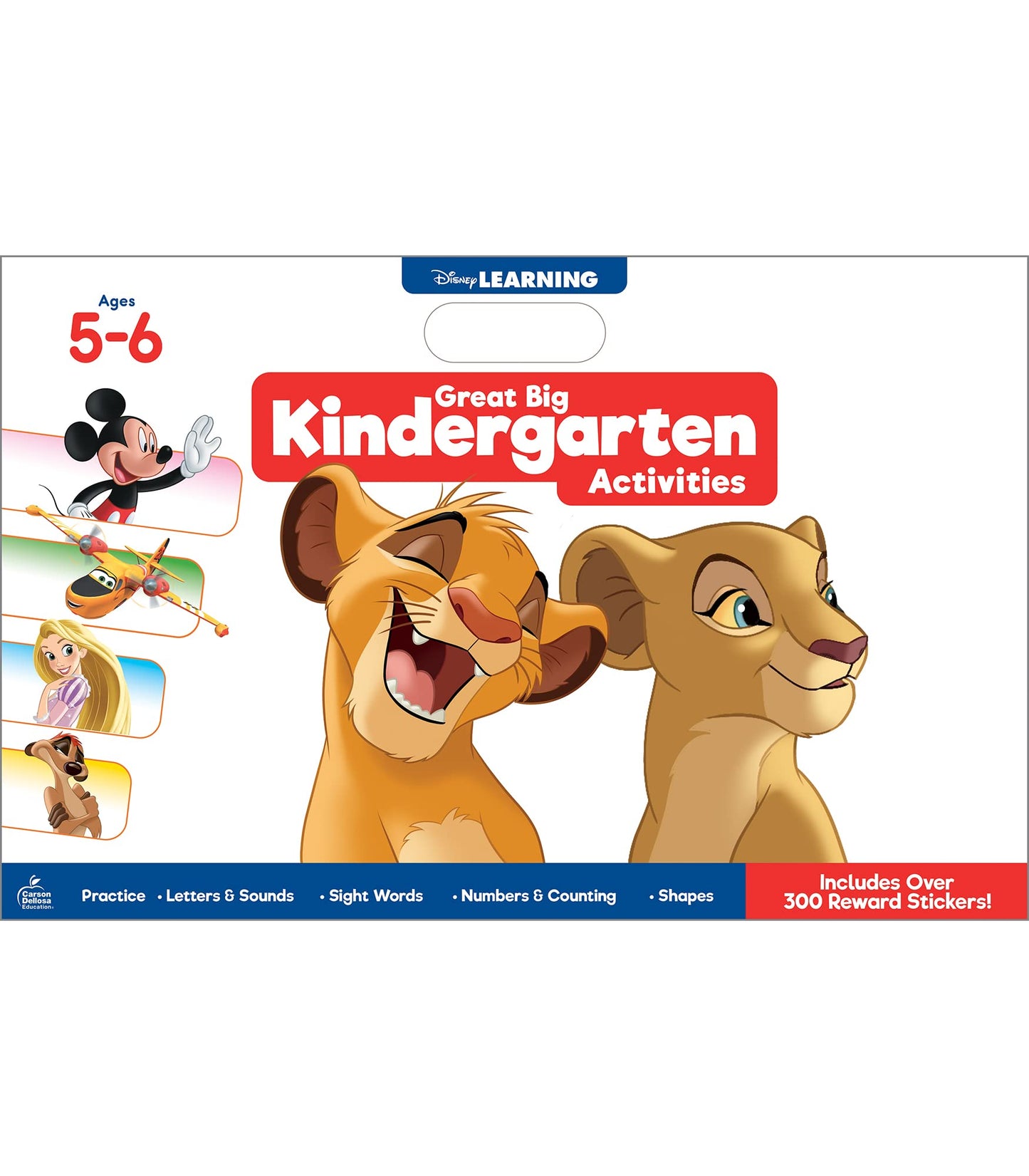 Disney Learning Great Big Kindergarten Activities, Large Kindergarten Math and Phonics Activity Book, Sight Words, Alphabet Letters, Shapes, and Counting Number, Sticker Activity Book for Kids Ages 5+