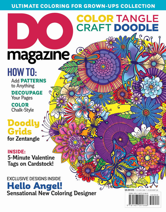 Color, Tangle, Craft, Doodle (#3) DO Magazine (Design Originals) How-To Add Patterns to Anything, Decoupage Your Pages, Color Chalk-Style - 9145