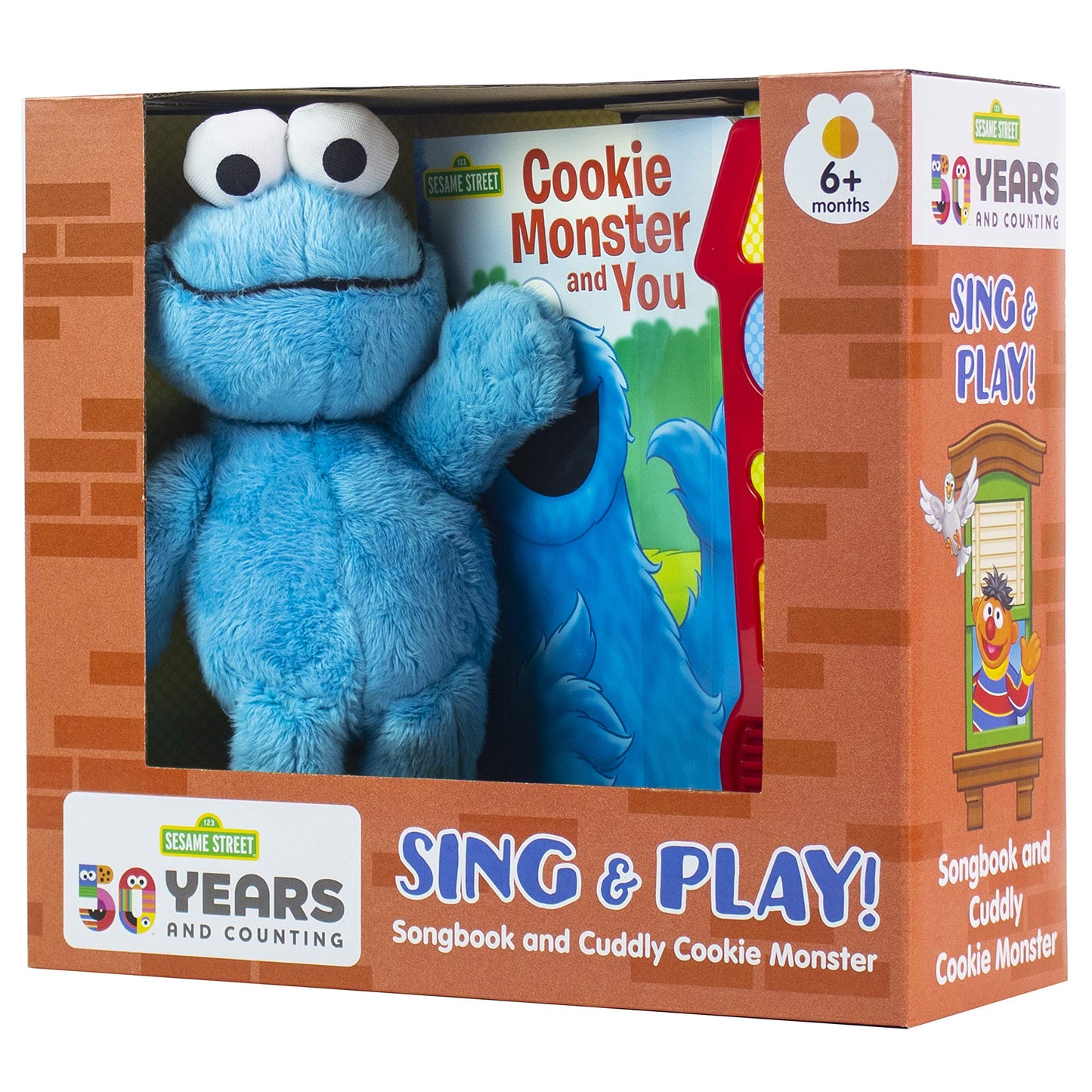 Sesame Street - Cookie Monster and You - Music Sound Book and Cookie Monster Plush - PI Kids