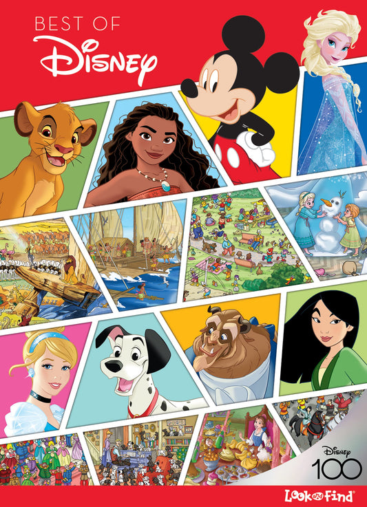 Best of Disney Look and Find Activity Book – Celebrating 100 Years of Wonder - Includes Mickey mouse, Frozen, Princesses, Moana, and More! - PI Kids - 2482