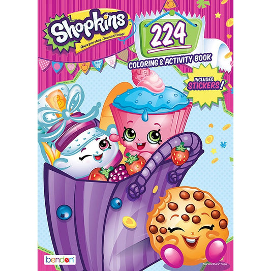 Bendon Shopkins 224 Page Coloring & Activity Book Including Stickers!