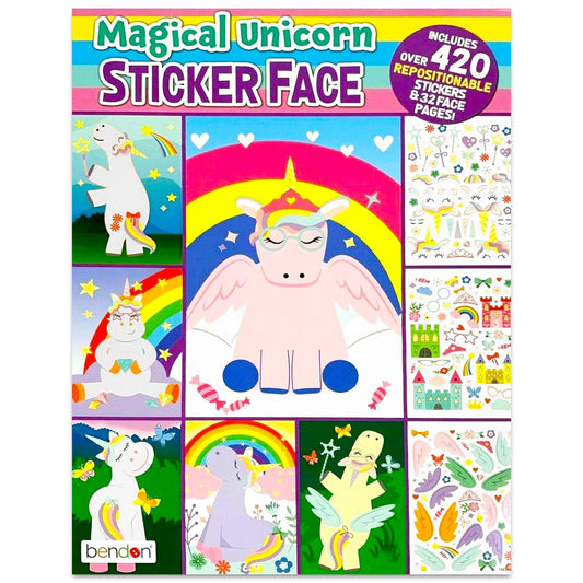 Bendon Magical Unicorn Sticker Book, 420 Stickers, 32 Unicorn Pages, Arts & Crafts, Kids Party Supplies - 3892
