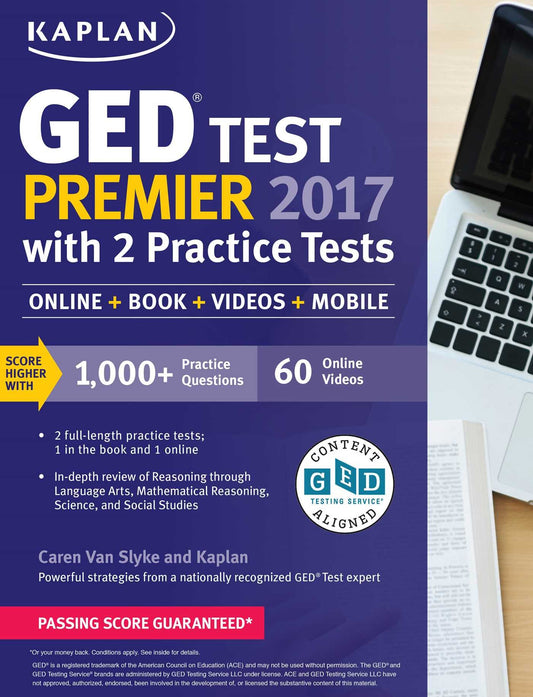GED Test Premier 2017 with 2 Practice Tests: Online + Book + Videos + Mobile (Kaplan Test Prep) - 7297