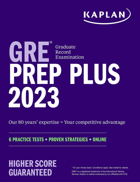 GRE Prep Plus 2023, Includes 6 Practice Tests, 1500+ Practice Questions + Online Access to a 500+ Question Bank and Video Tutorials (Kaplan Test Prep) - 4785