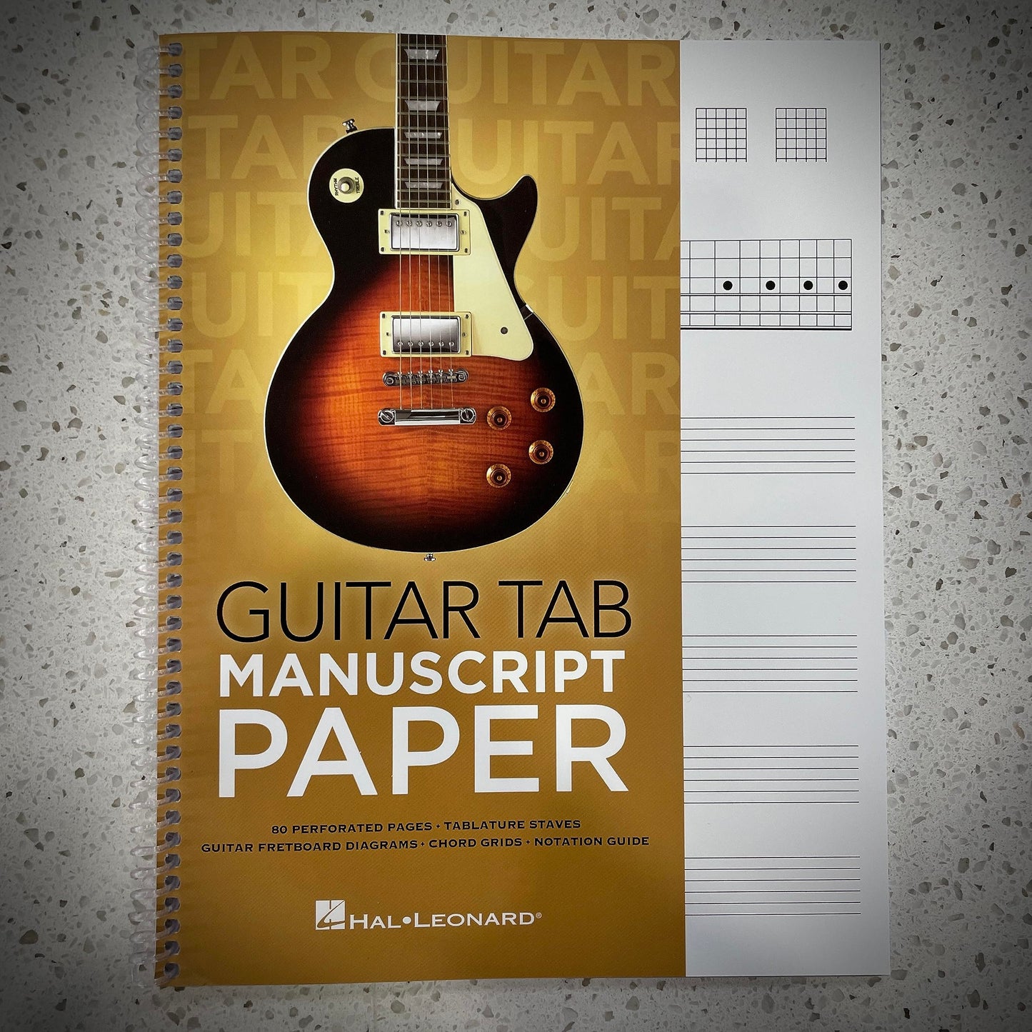 Guitar Tab Manuscript Paper – Spiral-Bound Notebook for Guitarists | 80 Pages with Tablature Staves, Chord Grids & Fretboard Diagrams | Music Composition & Songwriting Book for Students & Teachers - 9903