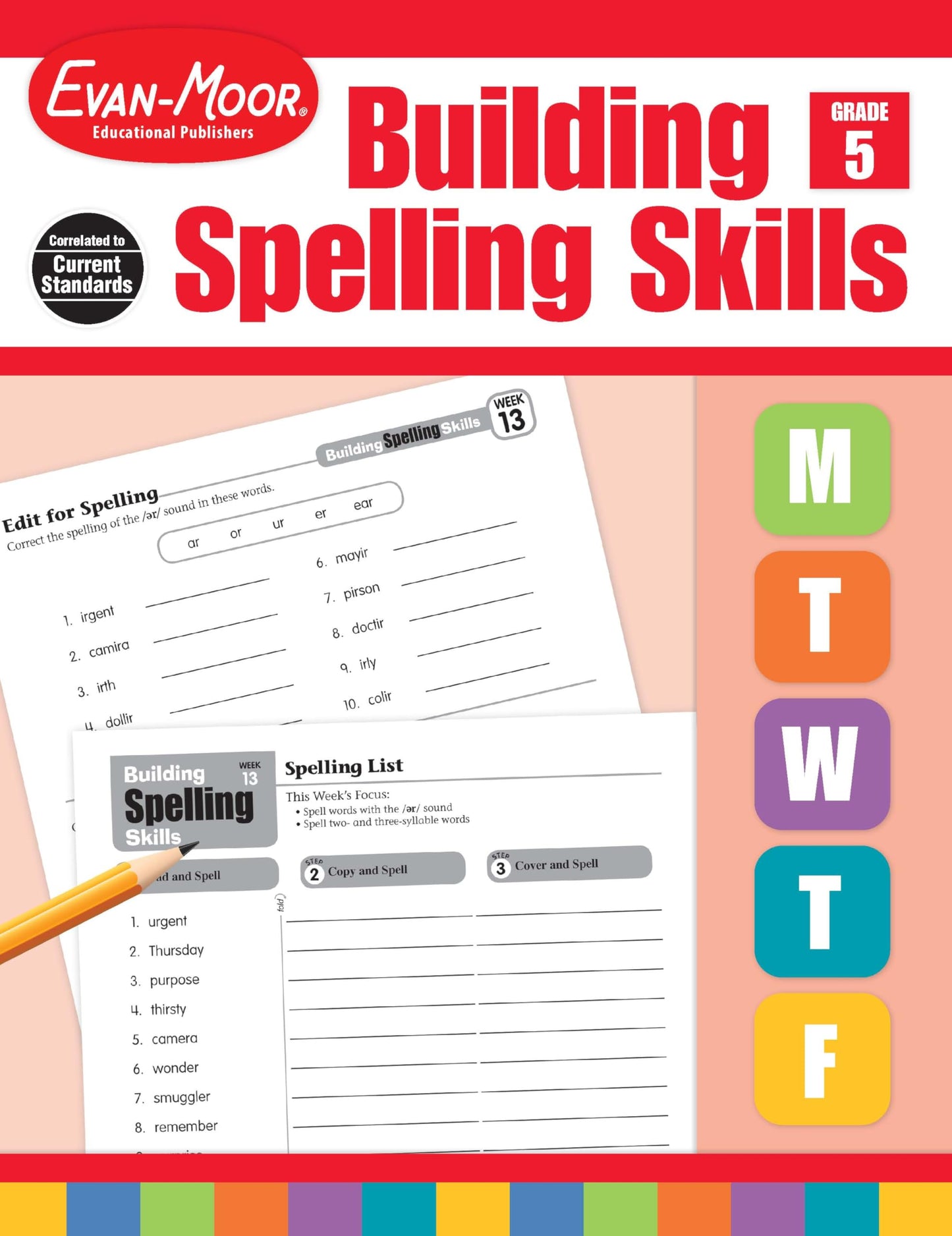 Evan-Moor Building Spelling Skills, Grade 5 - Homeschooling & Classroom Resource Workbook, Reproducible Worksheets, Teaching Edition, Spelling Strategies, Reading and Writing Skills - 4402