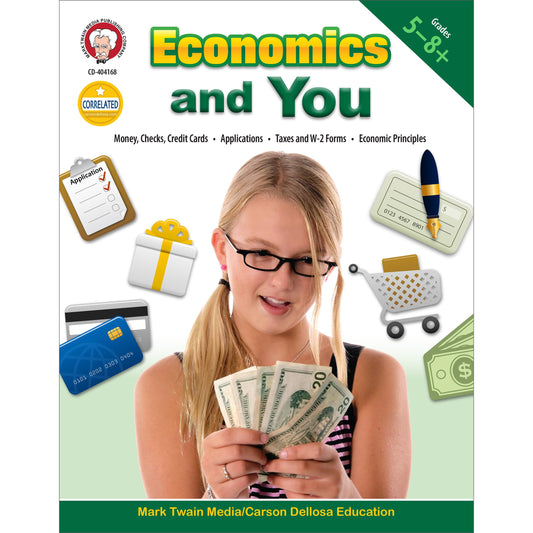 Mark Twain Basic Economics Workbook, Financial Literacy Books for Grades 5-8, Money, Taxes, Budgeting, Principles, and more, Classroom or Homeschool Curriculum - 4999