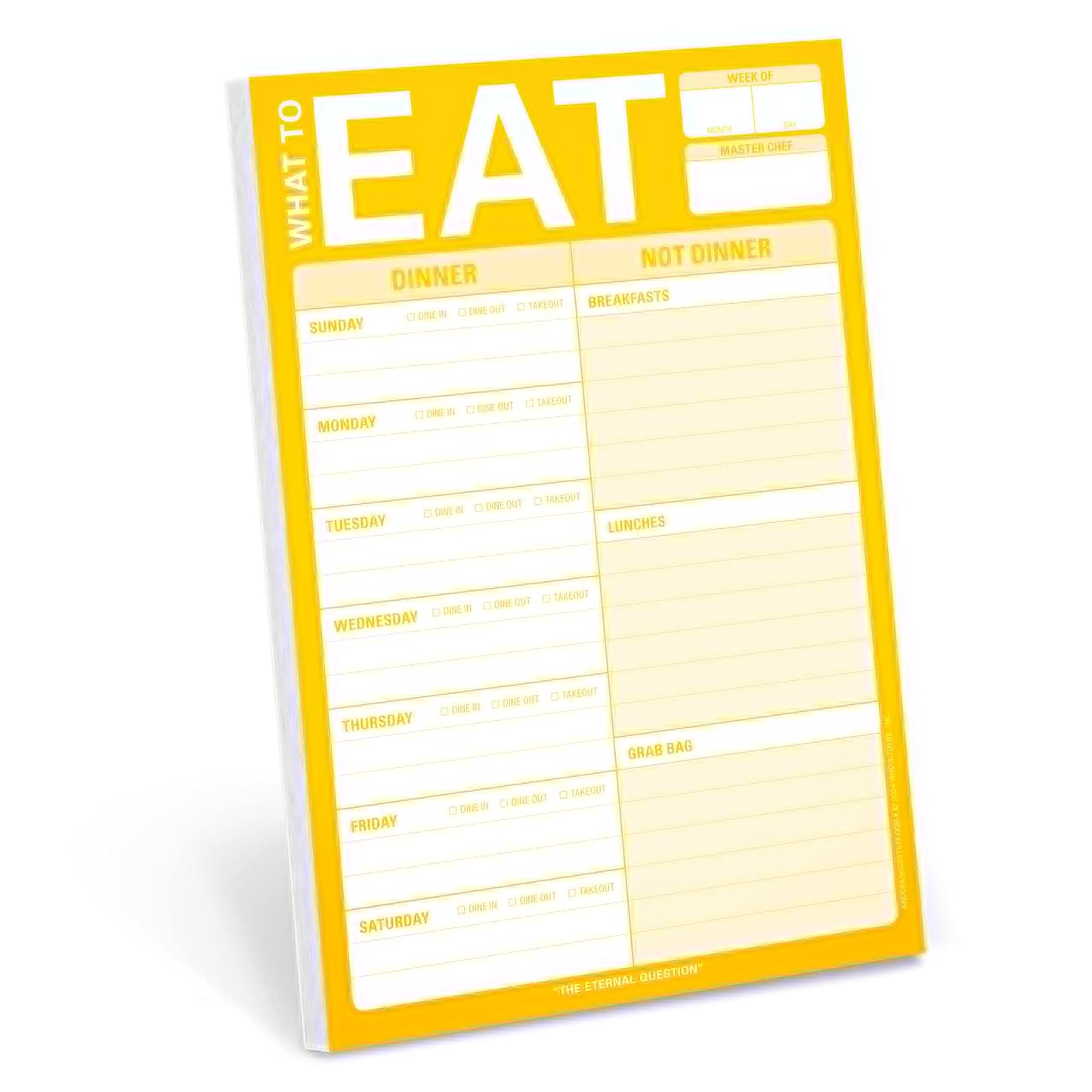 Knock Knock What to Eat Pad Meal Planning Pad, 6 x 9-inches (Yellow) - 696
