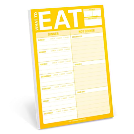 Knock Knock What to Eat Pad Meal Planning Pad, 6 x 9-inches (Yellow) - 696