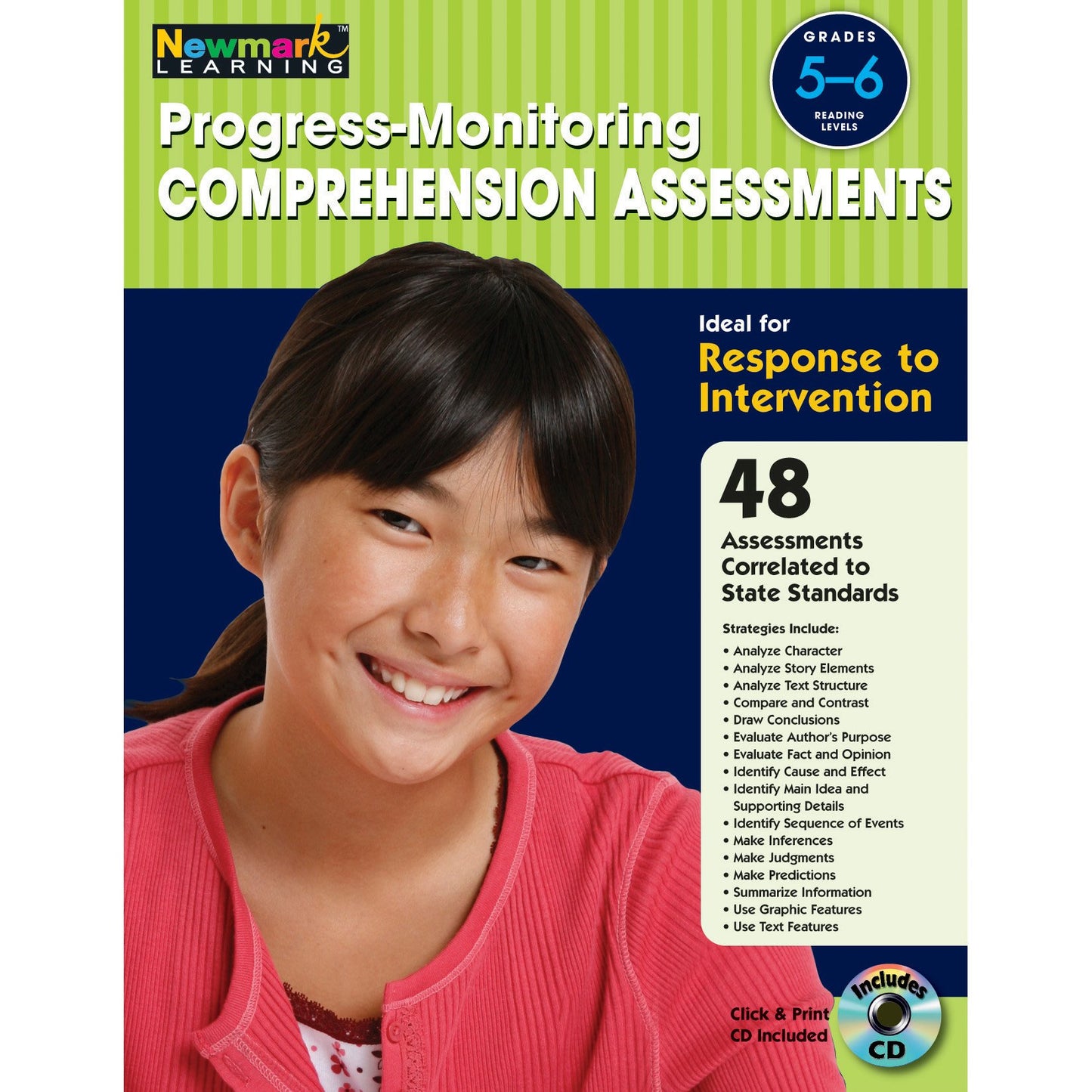 Newmark Learning Grades 5-6 Progress-Monitoring Comprehension Assessments Book & CD - 6405