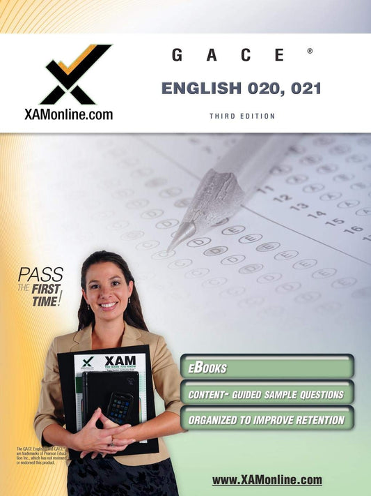 GACE English 020, 021 Test Prep Teacher Certification Test Prep Study Guide (XAM GACE, 1) - 6946