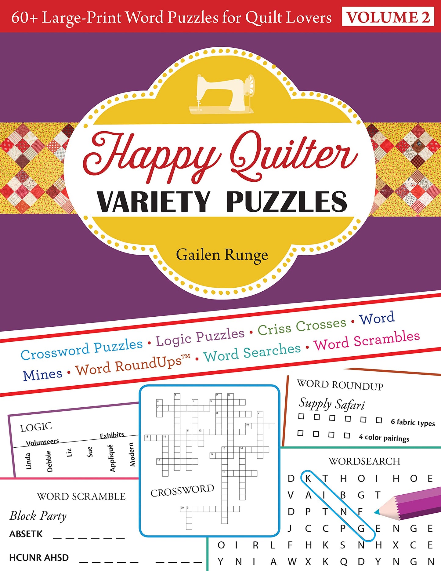 Happy Quilter Variety Puzzles: 60+ Large-Print Word Puzzles for Quilt Lovers - 706