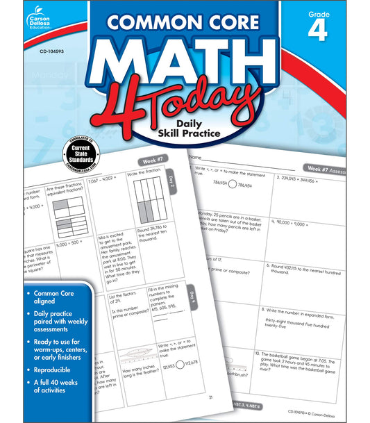 Common Core Math 4 Today, Grade 4 (Common Core 4 Today) (Volume 7) - 3240