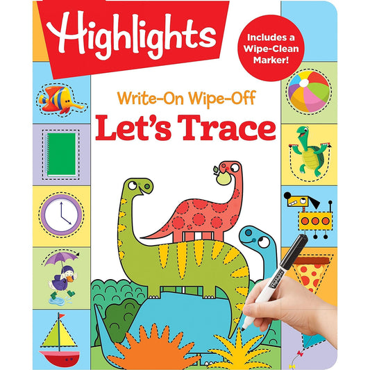 Write-On Wipe-Off Let's Trace: Dry Erase Kids Activity Book for Handwriting Readiness, Wipe Clean Letter Tracing Workbook with Mazes, Dot-to-Dots, & More