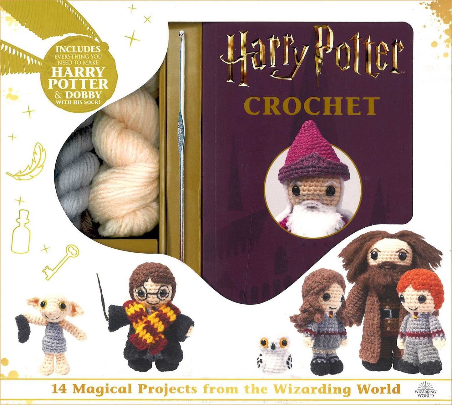 Harry Potter Crochet - Harry Potter and Dobby Amigurumi - Yarn, Safety Eyes, Crochet Hook and Instructional Booklet - Craft Gift for Harry Potter Fans (Crochet Kits)