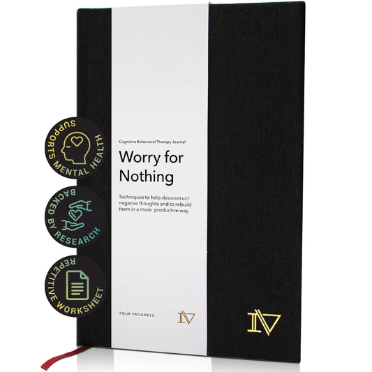 Worry for Nothing: Guided Anxiety Journal, Cognitive Behavioral Therapy Mental Health Journal, Anxiety Relief & Self Care, Journal for Men & Women, Mental Health Gifts - 8274