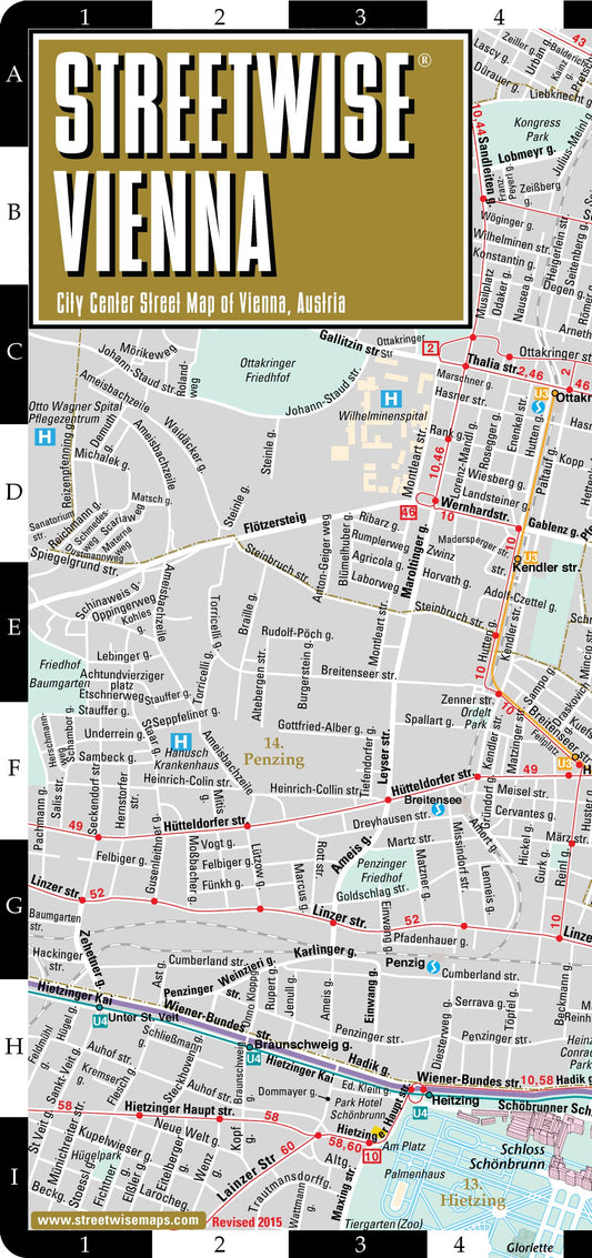 Streetwise Vienna Map - Laminated City Center Street Map of Vienna, Austria