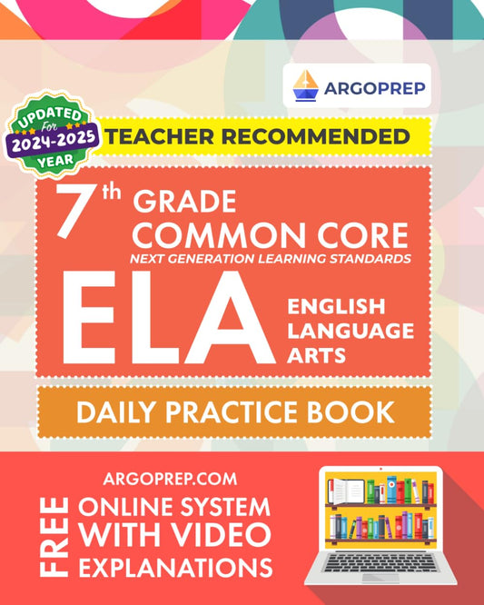 7th Grade Common Core ELA (English Language Arts): Daily Practice Workbook | 300+ Practice Questions and Video Explanations | Common Core State ... ... Standards Aligned (NGSS) ELA Workbooks) - 1856