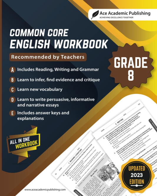 Common Core English Workbook: Grade 8 English - 2234