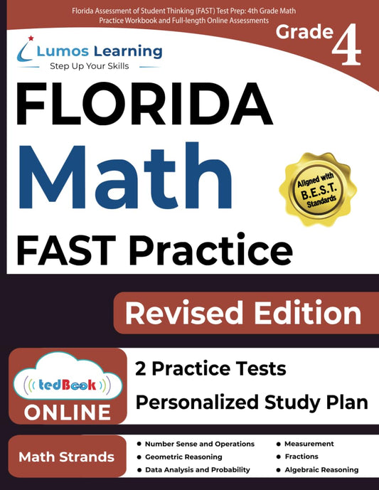 Florida Assessment of Student Thinking (FAST) Test Prep: 4th Grade Math Practice Workbook and Full-length Online Assessments: FAST Study Guide - 3139