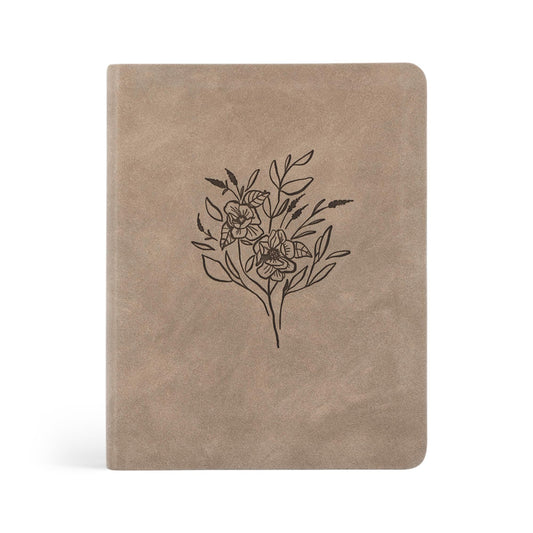 Hosanna Revival NLT Bible for Women — Journaling & Study Bible with Wide Margins, Taupe Leather-like Cover, Floral Design, New Living Translation Notetaking Bible: Marlo Theme