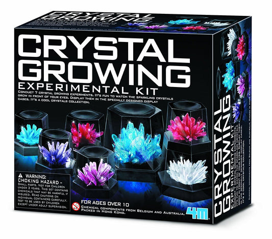 4M 7 Crystal Growing Science Experimental Kit with Display Cases - Easy DIY STEM Toy Lab Experiment Specimens, Educational Gift for Kids, Teens, Boys & Girls - 3302