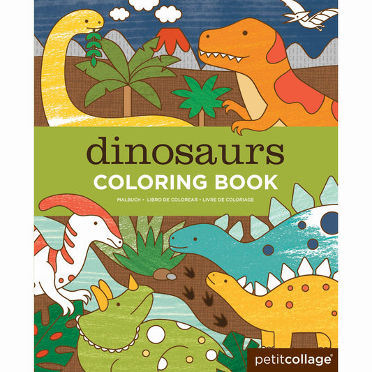 Petit Collage Coloring Book, Dinosaurs - 6501
