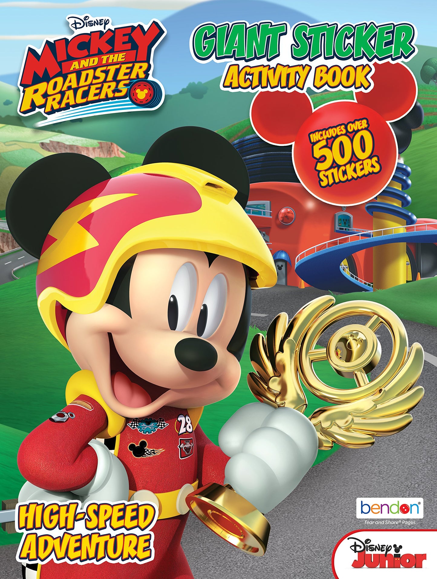 Mickey Mouse Disney Mickey and The Roadster Racers Giant Sticker Activity Book 41744, Bendon Bright - 5215