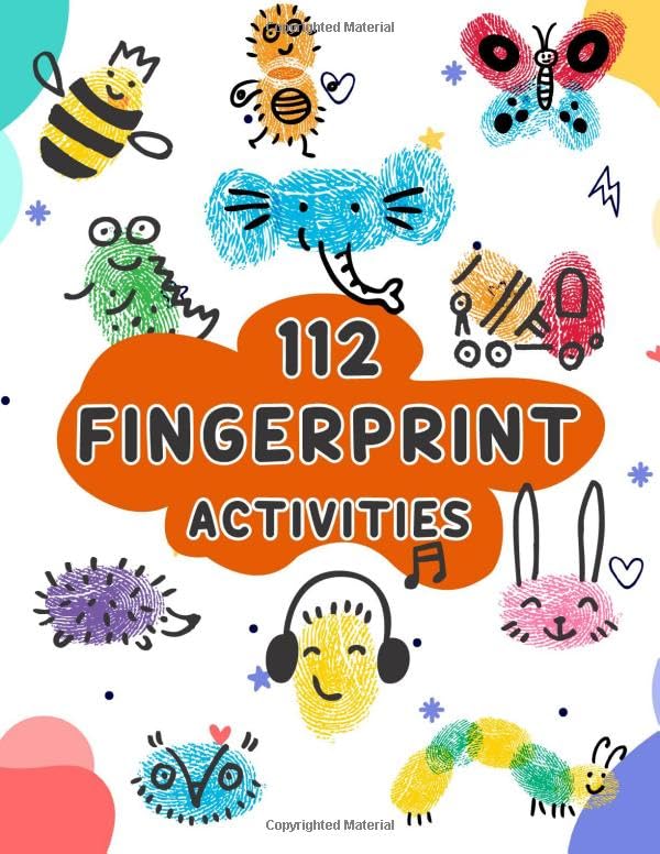 112 Fingerprint Activities: Step by step to create drawings using just your fingers and a few simple drawing - 6899