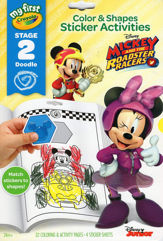 Crayola My First Stage 2 Doodle Color & Shapes Sticker Activities Disney Mickey and The Roadster Racers - 4248