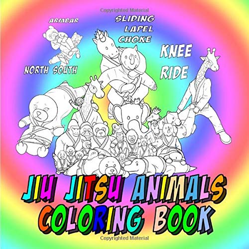 Jiu Jitsu Animals Coloring Book: Cute Animals Gift, Educational and Stress Relieving BJJ Coloring Book for Kids (Martial Arts Coloring Books) - 8978