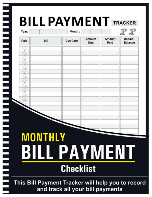 Bill Tracker Notebook: Monthly Bill Payment Checklist - 8.5" x 11" 100+ Pages - 5426
