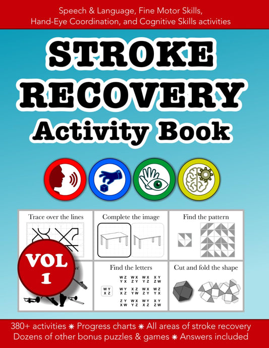Stroke Recovery Activity Book: Speech & Language, Fine Motor Skills, Hand-Eye Coordination, and Cognitive Skills activities: Education resources by Bounce Learning Kids (Stroke & TBI recovery) - 8141