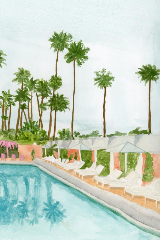 Beverly Hills Hotel Pool Lined Journal - 5697