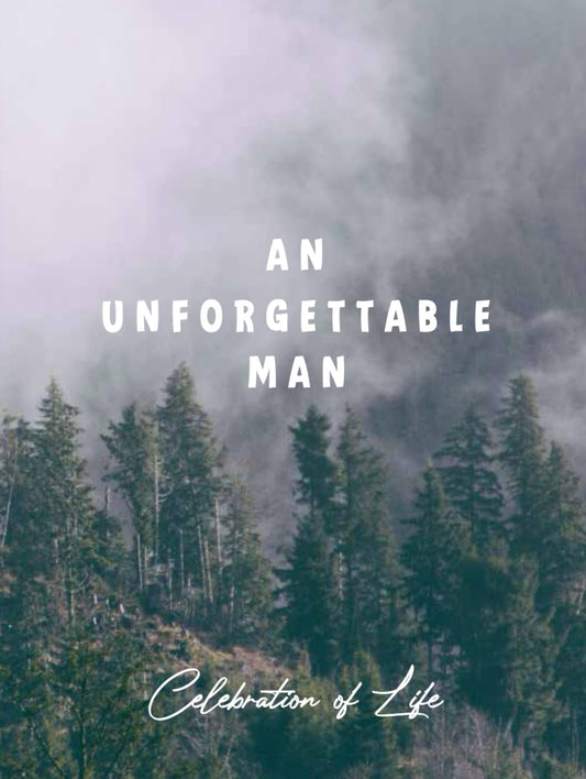 Condolence Book for Memorial: An Unforgettable Man Guest Book Funeral Celebration of Life, Sign In Registry (With Mountains Cloud Cover) - 7135