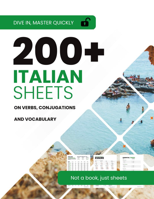 200+ Italian verb, conjugation & vocabulary sheets: Graphs, worksheets and patterns to take your Italian to the next level - 1899