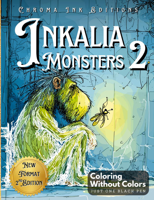 Inkalia: Cute Monsters 2 – Ink Tracing Coloring Book for Teens and Adults: Bring These Monsters to Life Using Only One Black Pen. A Wildly ... Coloring Experience (Inkalia: Trace & Share) - 6906