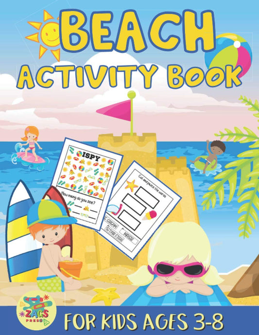 Beach activity book for kids ages 3-8: beach gift for kids ages 3 and up - 3875