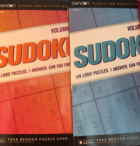 Sudoku Puzzle & Activity Book Bold Letters Set/2 Digest Size 126 Logic Puzzles - 2789