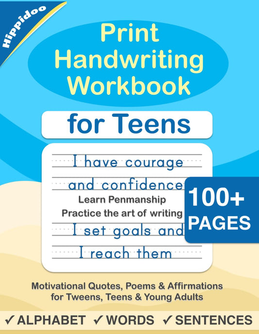 Print Handwriting Workbook for Teens: Improve your printing handwriting & practice print penmanship workbook for teens and tweens - 4149