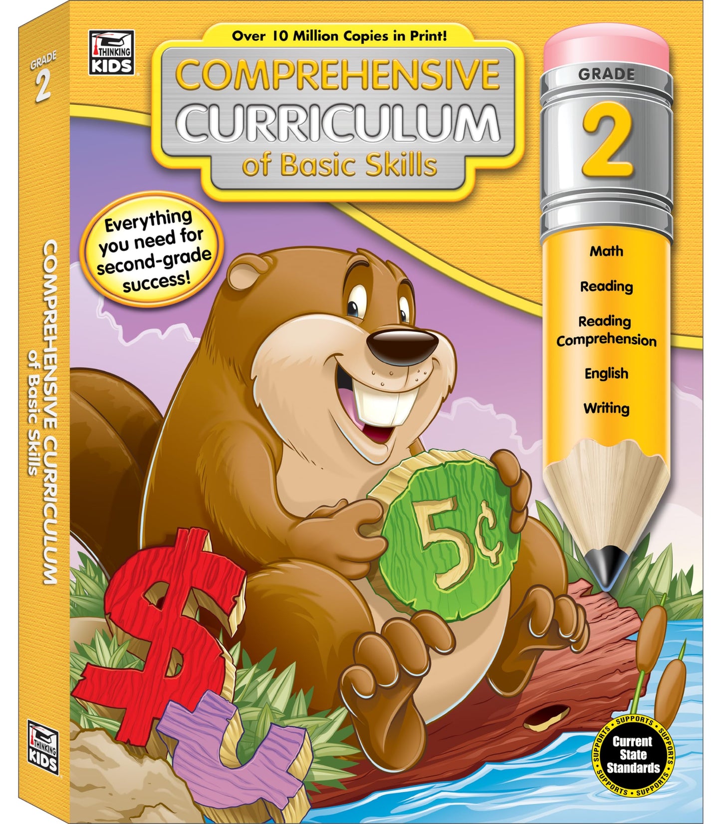 Comprehensive Curriculum of Basic Skills 2nd Grade Workbooks All Subjects for Ages 7-8, Math, Reading Comprehension, Writing, Addition, Subtraction, and More, Second Grade Workbooks (544 pgs) - 2946