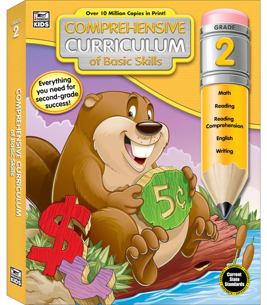 Comprehensive Curriculum of Basic Skills 2nd Grade Workbooks All Subjects for Ages 7-8, Math, Reading Comprehension, Writing, Addition, Subtraction, and More, Second Grade Workbooks (544 pgs) - 2946